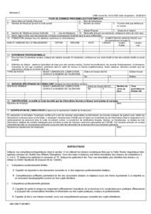 Annexe COMB Control No; Date d’expiration: FICHE DE DONNEES PERSONNELLES POUR EMPLOYE