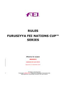 RULES FURUSIYYA FEI NATIONS CUP™ SERIES Effective for season[removed]