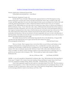 Southern Campaign American Revolution Pension Statements & Rosters Pension Application of Richard Lafon W 1785 Transcribed and annotated by C. Leon Harris State of Kentucky Jessamine County Sct On this the 9th day of Oct