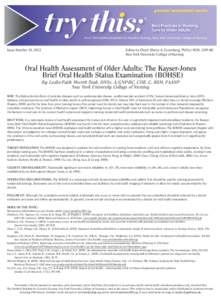 general assessment series Best Practices in Nursing Care to Older Adults From The Hartford Institute for Geriatric Nursing, New York University, College of Nursing  Issue Number 18, 2012