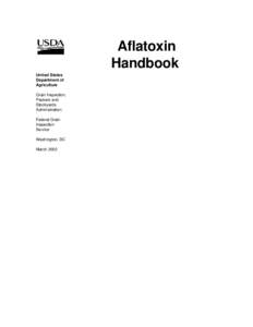 Aflatoxin Handbook United States Department of Agriculture Grain Inspection,