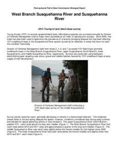 Pennsylvania Fish & Boat Commission Biologist Report  West Branch Susquehanna River and Susquehanna River 2012 Young-of-year black bass survey Young-of-year (YOY) or recently spawned black bass (Micropterus species) are 