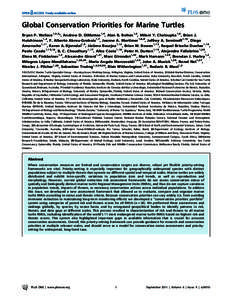 Global Conservation Priorities for Marine Turtles Bryan P. Wallace1,2,3*, Andrew D. DiMatteo1,4, Alan B. Bolten1,5, Milani Y. Chaloupka1,6, Brian J. Hutchinson1,2, F. Alberto Abreu-Grobois1,7, Jeanne A. Mortimer1,8,9, Je