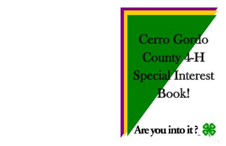 Cerro Gordo County 4-H Special Interest Book!  1