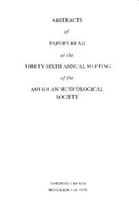 ABSTRACTS  of PAPERS READ  at the