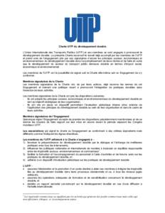 Charte UITP du développement durable