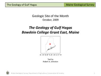 The Geology of Gulf Hagas  Maine Geological Survey Geologic Site of the Month October, 2009