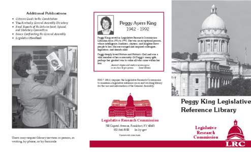 Peggy King Leg Ref Library.indd