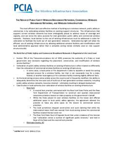 The Wireless Infrastructure Association       THE NEXUS OF PUBLIC SAFETY WIRELESS BROADBAND NETWORKS, COMMERCIAL WIRELESS 