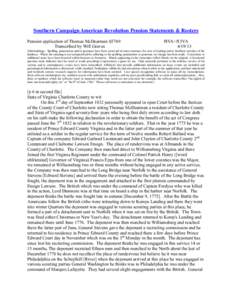 Southern Campaign American Revolution Pension Statements & Rosters Pension application of Thomas McDearman S5749 Transcribed by Will Graves f8VA+f13VA[removed]