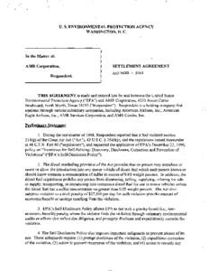 US EPA: American Airlines Settlement Agreement