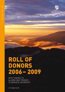 Roll of Donors 2006 – 2009  ROLL OF