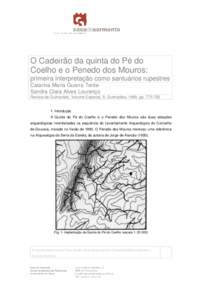 O Cadeirão da quinta do Pé do Coelho e o Penedo dos Mouros: primeira interpretação como santuários rupestres