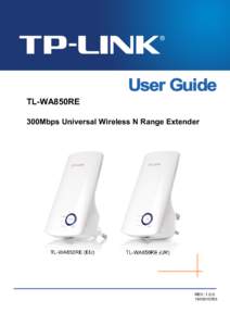 TL-WA850RE 300Mbps Universal Wireless N Range Extender REV.:[removed]