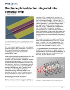 Graphene photodetector integrated into computer chip