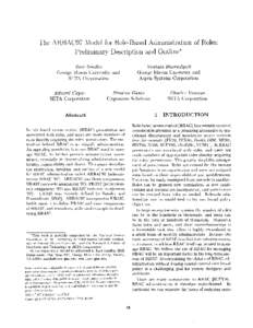 ‘The ARBAC97 Model for Role-Based Administration Preliminary Description and Outline* Venkata Bhamidipati George Mason University and Aspen Systems Corporation