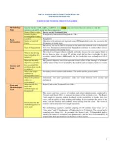 SOCIAL ACCOUNTABILITY S TOCKTAKING EXERCISE FOR SOUTH AND EAST ASIA S URVEY ON THE TEXTBOOK CRISIS IN BANGLADESH Methodology Type