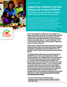 CHILDREN’S FACT SHEET[removed]Supporting a Healthy Lifestyle Among Low-Income Children: