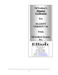 NETcellent’s Shipping Verification For ELLIOTT VERSION 7.4x