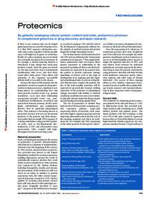 Proteomics / Genomics / Proteins / Mass spectrometry / Peptide mass fingerprinting / Structural genomics / Proteome / Protein mass spectrometry / Neuroproteomics / Bioinformatics / Biology / Science