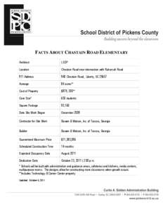 FACTS ABOUT CHASTAIN ROAD ELEMENTARY Architect LS3P  Location