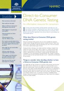 NHMRC  Inside Direct-to-Consumer DNA Genetic Testing