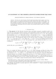 AN EXTENSION OF THE DERRIDA-LEBOWITZ-SPEER-SPOHN EQUATION CHARLES BORDENAVE, PIERRE GERMAIN, AND THOMAS TROGDON Abstract. We show how the derivation of the Derrida-Lebowitz-Speer-Spohn equation can be prolonged to obtain