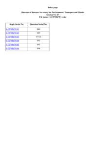 Index page Director of Bureau: Secretary for Environment, Transport and Works Session No: 17 File name : S-ETWB(W)-e.doc Reply Serial No.