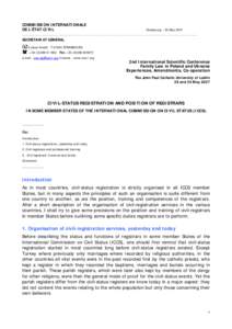 COMMISSION INTERNATIONALE DE L’ÉTAT CIVIL Strasbourg – 20 May 2007 _______________________________________________________________________________________________________