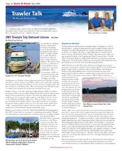 Page 14 Boats & Notes May[removed]By Ken and Karen Schuler By Captain Doug Schreiber In a communication with a customer of ours, we found out that they had completed an interesting boat trip in Canada and we asked them to 