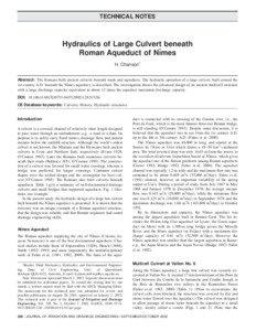 TECHNICAL NOTES  Hydraulics of Large Culvert beneath