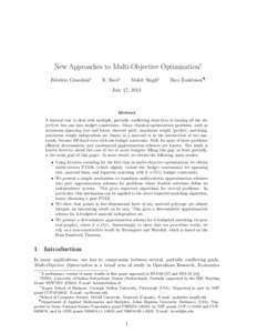 New Approaches to Multi-Objective Optimization∗ Fabrizio Grandoni† R. Ravi‡  Mohit Singh§