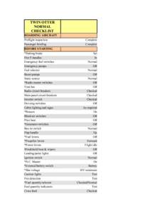 TWIN OTTER NORMAL CHECKLIST BOARDING AIRCRAFT Preflight inspection Passenger briefing