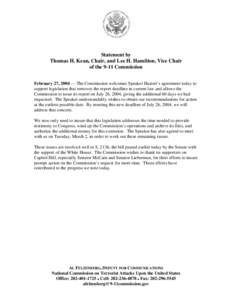 Joe Lieberman / Politics of the United States / Government / New Jersey / Thomas Kean / 9/11 Commission / Alvin S. Felzenberg