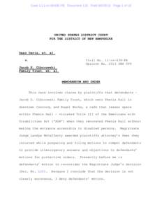 Case 1:11-cv[removed]PB Document 115 Filed[removed]Page 1 of 18  UNITED STATES DISTRICT COURT FOR THE DISTRICT OF NEW HAMPSHIRE  Dean Davis, et. al.