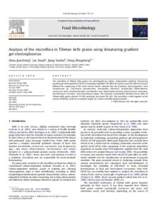 Food Microbiology–775  Contents lists available at ScienceDirect Food Microbiology journal homepage: www.elsevier.com/locate/fm