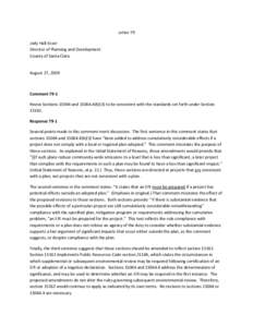 Letter 79 Jody Hall-Esser Director of Planning and Development County of Santa Clara  August 27, 2009