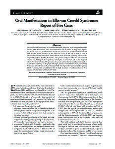 Case Report  Oral Manifestations in Ellis-van Creveld Syndrome: