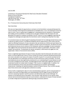 Microsoft Word - SBS Response to BOSE Science Education Framework8-1-10FINAL.doc