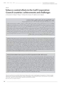 EMHJ  •  Vol. 20  No. 8  •  2014  Eastern Mediterranean Health Journal La Revue de Santé de la Méditerranée orientale  Review