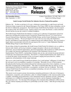 U.S. Fish & Wildlife Service Okefenokee National Wildlife Refuge 2700 Suwannee Canal Road Folkston, GAPhone: (Fax: (