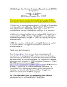 Fulbright-Hays Doctoral Dissertation Research Abroad (DDRA) Competition