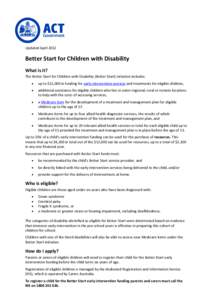 Better Start for Children with Disability