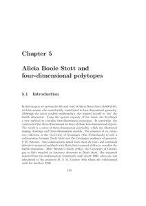 Chapter 5 Alicia Boole Stott and four-dimensional polytopes
