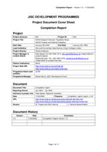 Completion Report Template 22-Dec-03