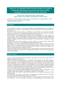 Cambios en los progenitores GM-CFU (unidad formadora de colonias de granulocitos macrófagos) de neonatos de ratas madres tratadas con filgrastim (rhG-CSF) durante el periodo de lactación.