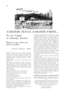 12  A GRANDE ZENA E A GRANDE PARIGI... da via Liggia ai Champs Elisées Memoie de un zeneise de...