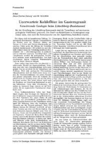 Presseartikel Artikel „Neue Zürcher Zeitung“ vom Mi[removed]Institut für Geologie, Balzerstrasse 1-3, 3012 Bern