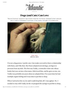 Dogs (and Cats) Can Love - The Atlantic HEALTH