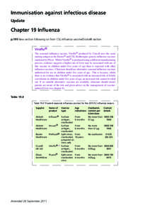 Green Book | Chapter 19 Influenza Updatee October 2011